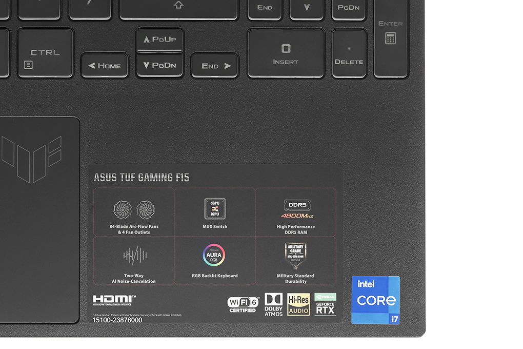 Laptop Asus TUF Gaming F15 FX507ZE i7 12700H/8GB/512GB/4GB RTX3050Ti/144Hz/Win11 (HN093W) Màu Xám