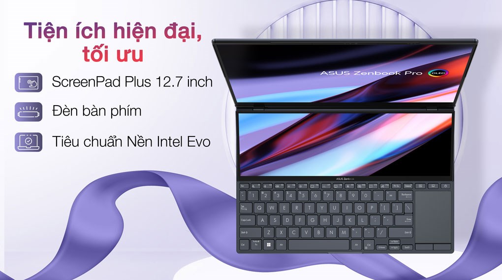 Laptop Asus Zenbook Pro 14 Duo OLED UX8402ZE i7 12700H/16GB/1TB/4GB RTX3050Ti/Touch/Pen/Túi/Win11 (M3044W)