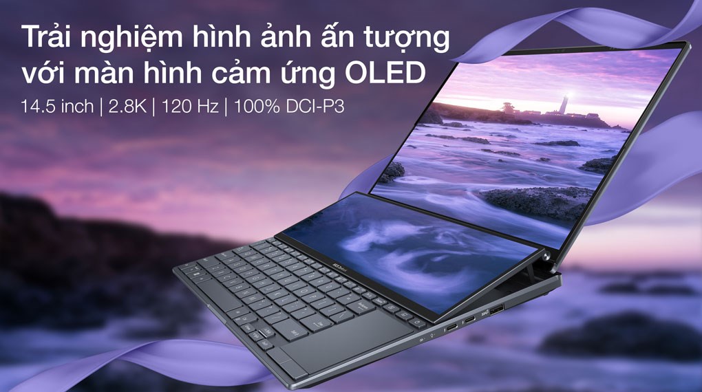 Laptop Asus Zenbook Pro 14 Duo OLED UX8402ZE i7 12700H/16GB/1TB/4GB RTX3050Ti/Touch/Pen/Túi/Win11 (M3044W)