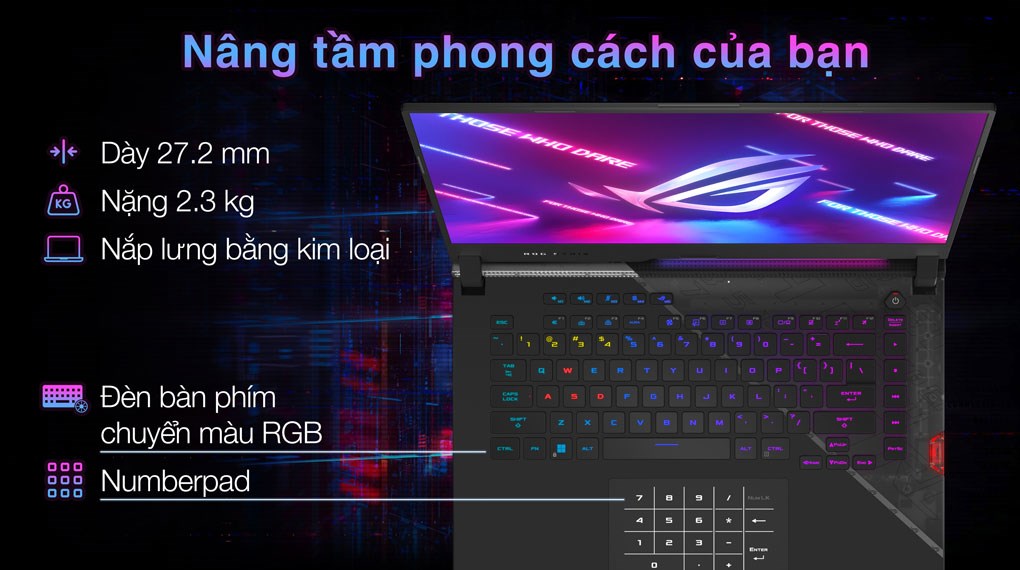 Laptop Asus Gaming ROG Strix SCAR 15 G533ZM i7 12700H/16GB/512GB/6GB RTX3060/240Hz/Balo/Win11 (LN2210W)