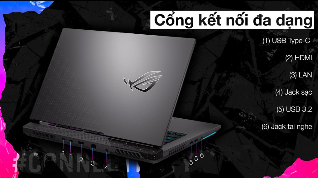 Laptop Asus Gaming ROG Strix G15 G513RM R7 6800H/16GB/512GB/6GB RTX3060/165Hz/Balo/Win11 (HQ055W)