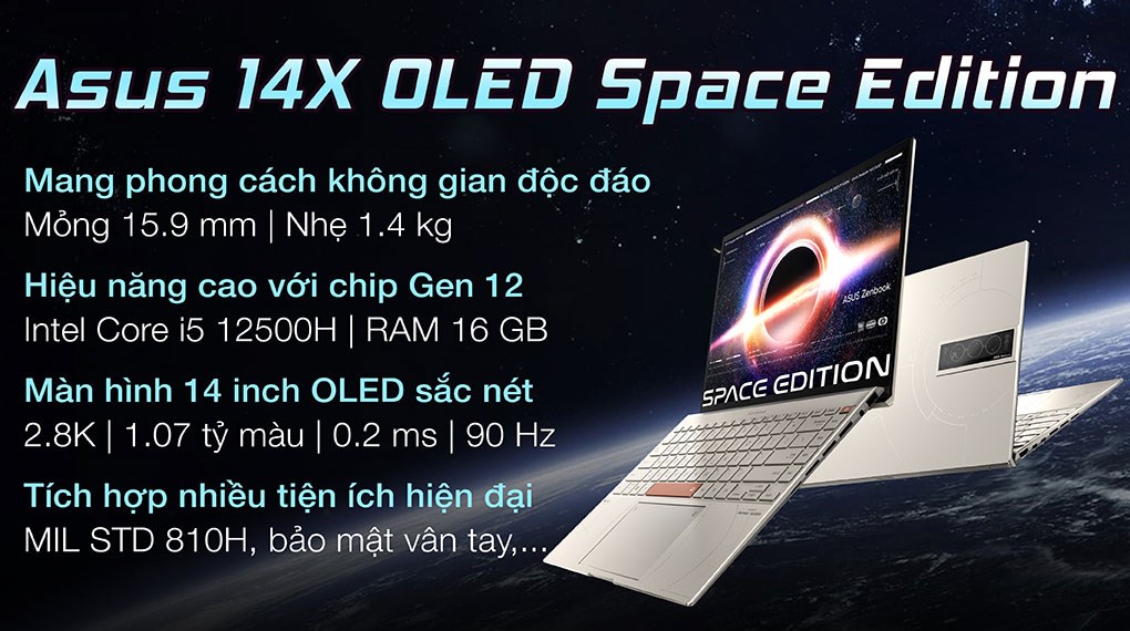 Laptop Asus Zenbook 14X OLED Space Edition UX5401ZAS i5 12500H/16GB/512GB/Cáp/Túi/Win11 (KN130W)