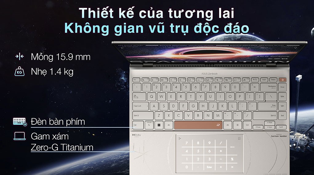 Laptop Asus Zenbook 14X OLED Space Edition UX5401ZAS i5 12500H/16GB/512GB/Cáp/Túi/Win11 (KN130W)