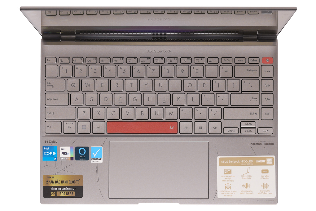 Laptop Asus Zenbook 14X OLED Space Edition UX5401ZAS i5 12500H/16GB/512GB/Cáp/Túi/Win11 (KN130W) Màu Xám