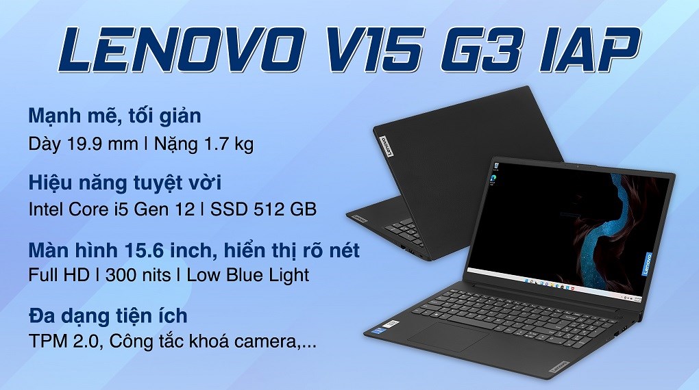 Laptop Lenovo V15 G3 IAP i5 (82TT0064VN) - Chính hãng, trả góp