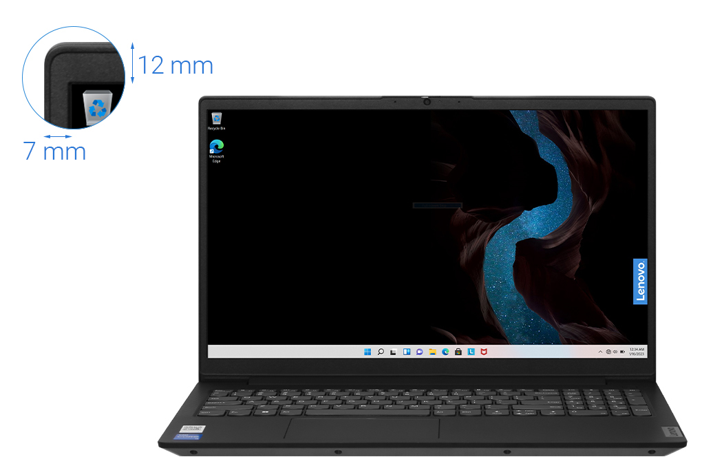 Laptop Lenovo V15 G3 IAP i5 1235U/8GB/512GB/Win11 (82TT0064VN) Màu Đen