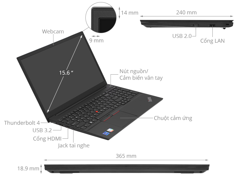 Lenovo ThinkPad E15 Gen 4 i7 1260P/16GB/512GB/Win11 (21E600CPVN)