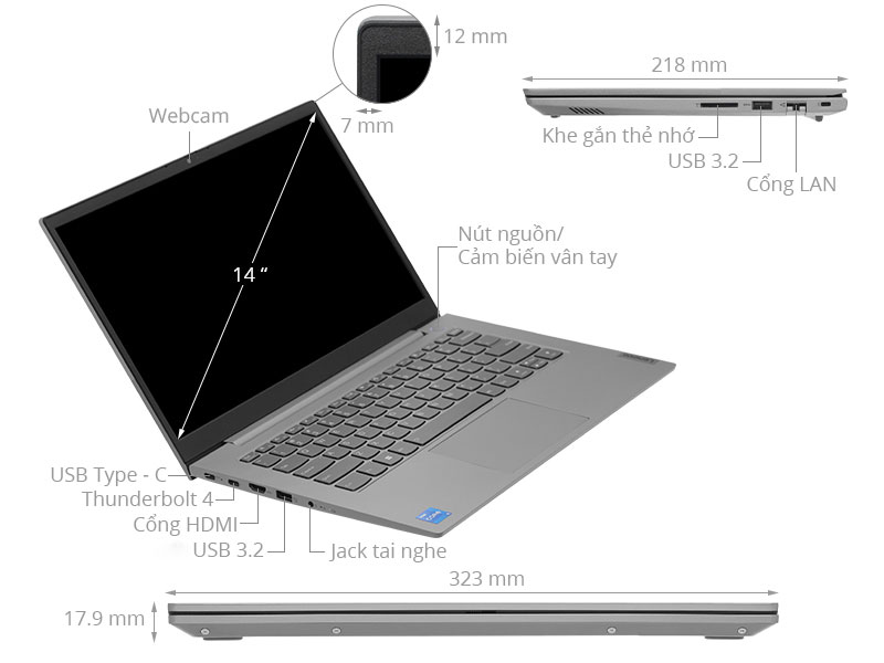 Lenovo ThinkBook 14 G4 IAP i5 1240P/8GB/512GB/Win11 (21DH00B5VN)