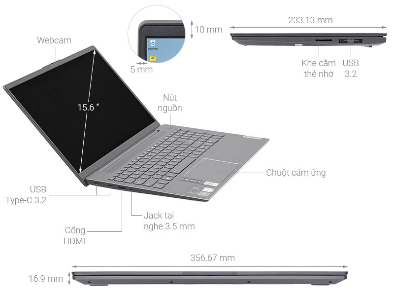 Lenovo Ideapad 5 15IAL7 i5 1235U/8GB/512GB/Win11 (82SF005HVN)