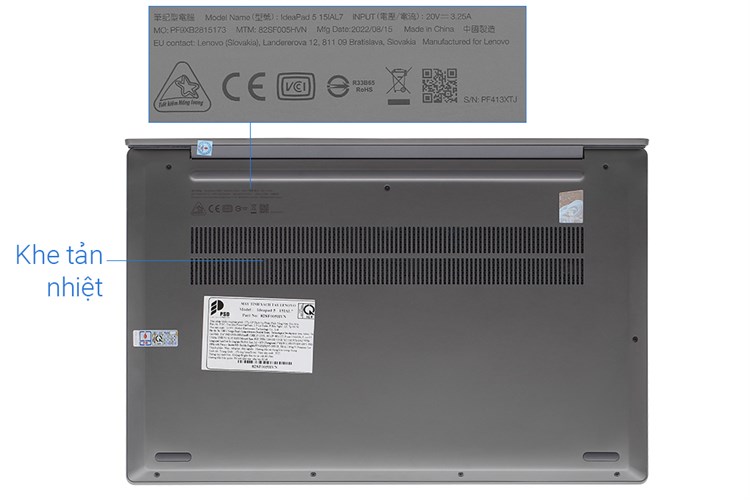 Laptop Lenovo Ideapad 5 15IAL7 i5 1235U/8GB/512GB/Win11 (82SF005HVN) Màu Xám