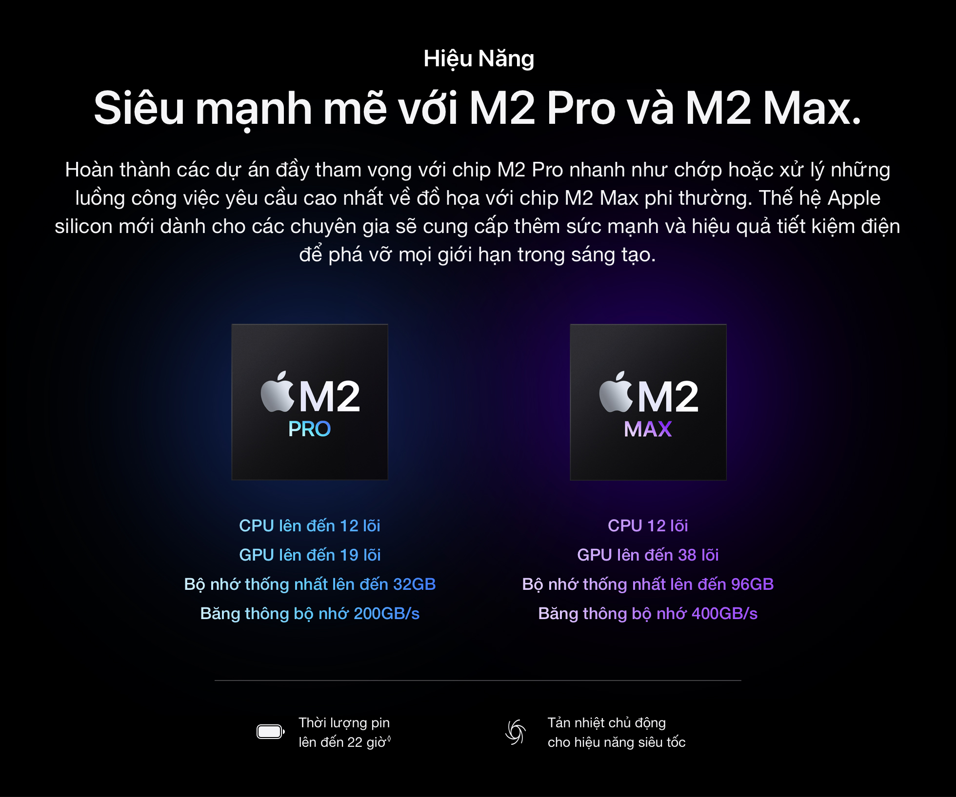 MacBook Pro 16 inch 2023 M2 Pro 19-core GPU - Hiệu năng