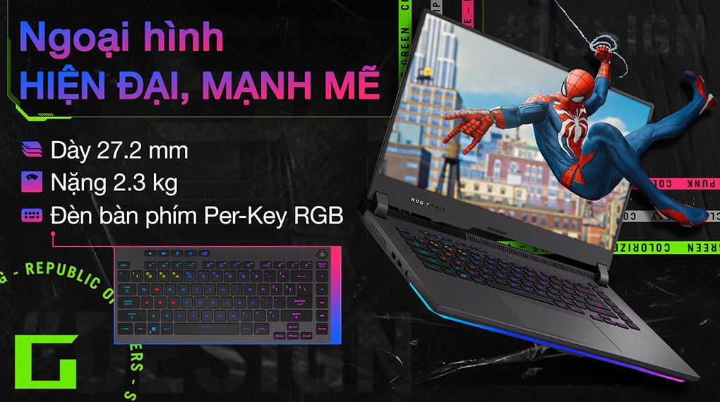 Laptop Asus Gaming ROG Strix G15 G513R R9 6900HX/16GB/1TB/8GB RTX3070Ti/165Hz/Balo/Win11 (HQ152W)