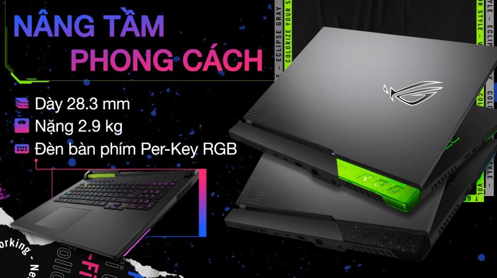 Laptop Asus Gaming ROG Strix G17 G713RW R9 6900HX/32GB/1TB/8GB RTX3070Ti/240Hz/Balo/Win11 (LL178W)