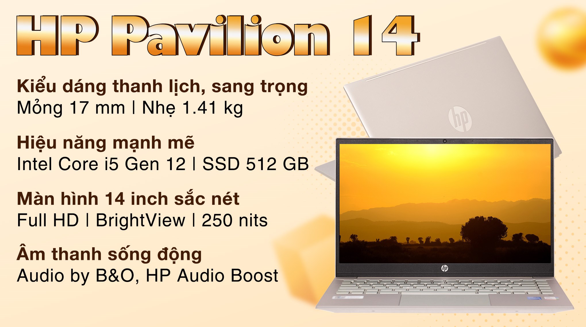 Laptop HP Pavilion 14 dv2074TU i5 1235U/8GB/512GB/Win11 (7C0P3PA) hover