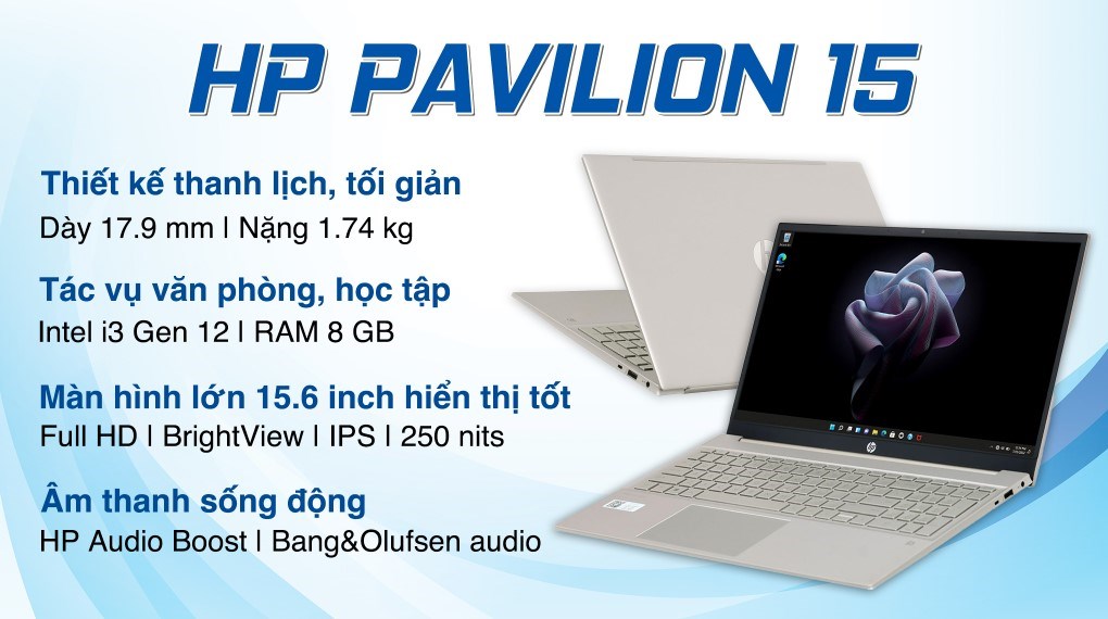 Laptop HP Pavilion 15 eg2086TU i3 1215U/8GB/256GB/Win11 (7C0Q8PA)