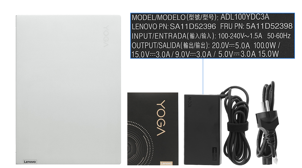 Bộ sản phẩm gồm: Sách hướng dẫn, Thùng máy, Sạc Laptop Lenovo ( 100W USB-C )
