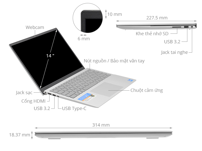 Dell Inspiron 14 5420 i5 1235U/8GB/512GB/OfficeHS/Win11 (i5U085W11SLU)