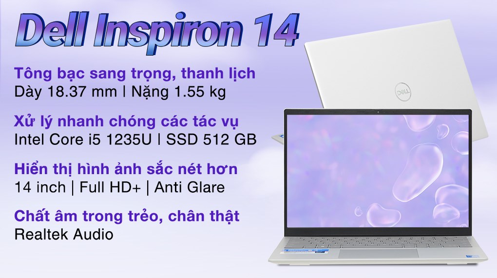 Laptop Dell Inspiron 14 5420 i5 1235U/8GB/512GB/OfficeHS/Win11 (i5U085W11SLU)
