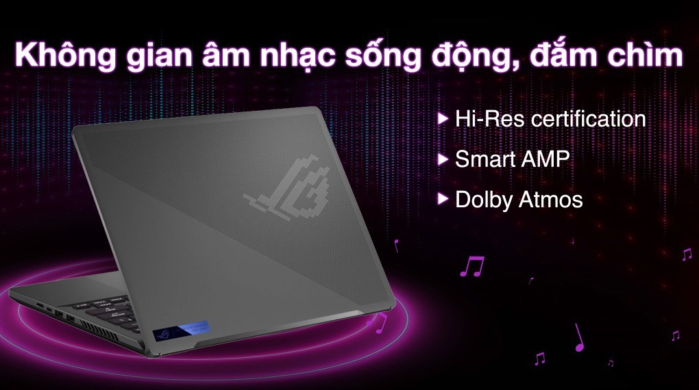 Laptop Asus Gaming ROG Zephyrus G14 GA402RJ R7 6800HS (L8030W) - Âm thanh 