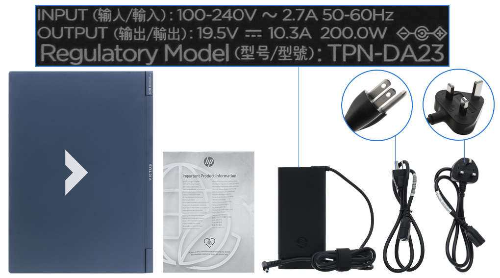 Bộ sản phẩm gồm: Thùng máy, Sạc Laptop HP, Sách hướng dẫn