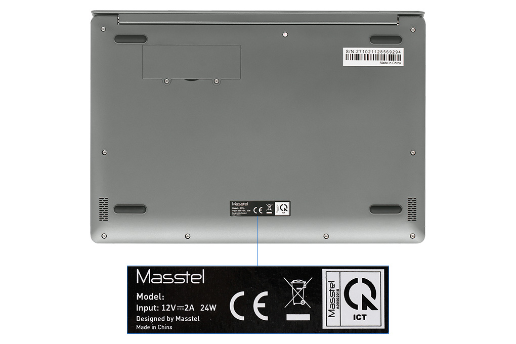 Laptop Masstel E116 N4020/4GB/128GB/Win10 Pro Màu Xám