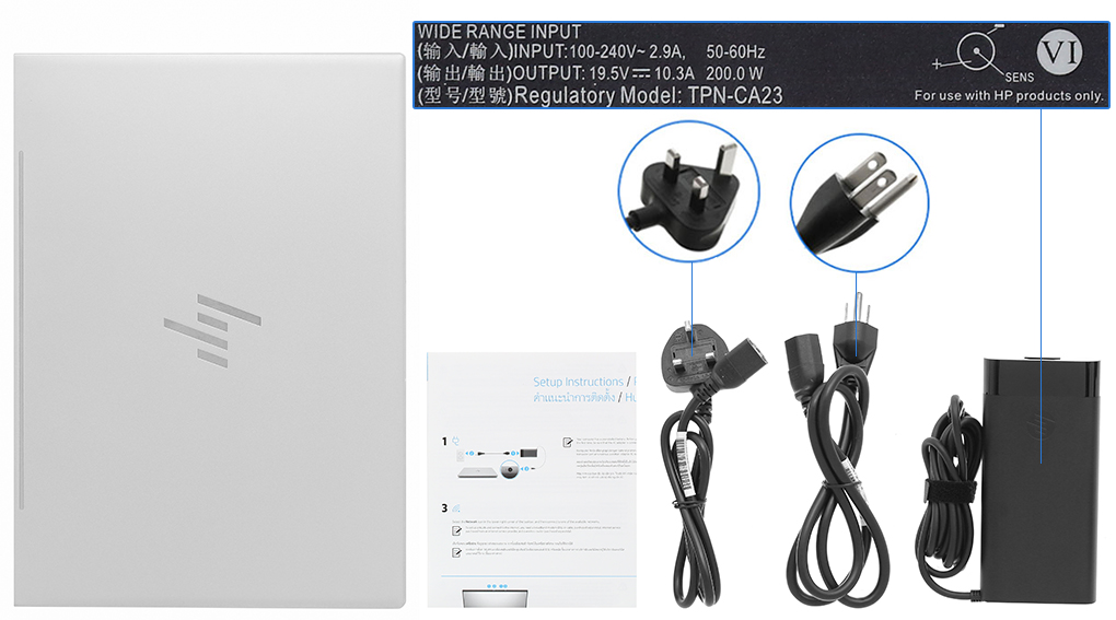 Bộ sản phẩm gồm: Sách hướng dẫn, Thùng máy, Sạc Laptop HP ( 200W )