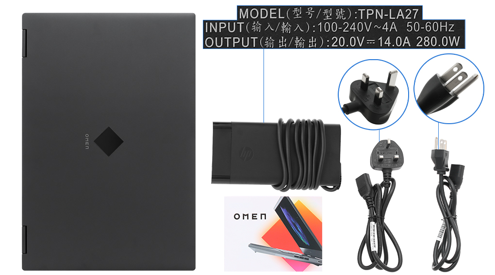 Bộ sản phẩm gồm: Sách hướng dẫn, Thùng máy, Sạc Laptop HP ( 280W )