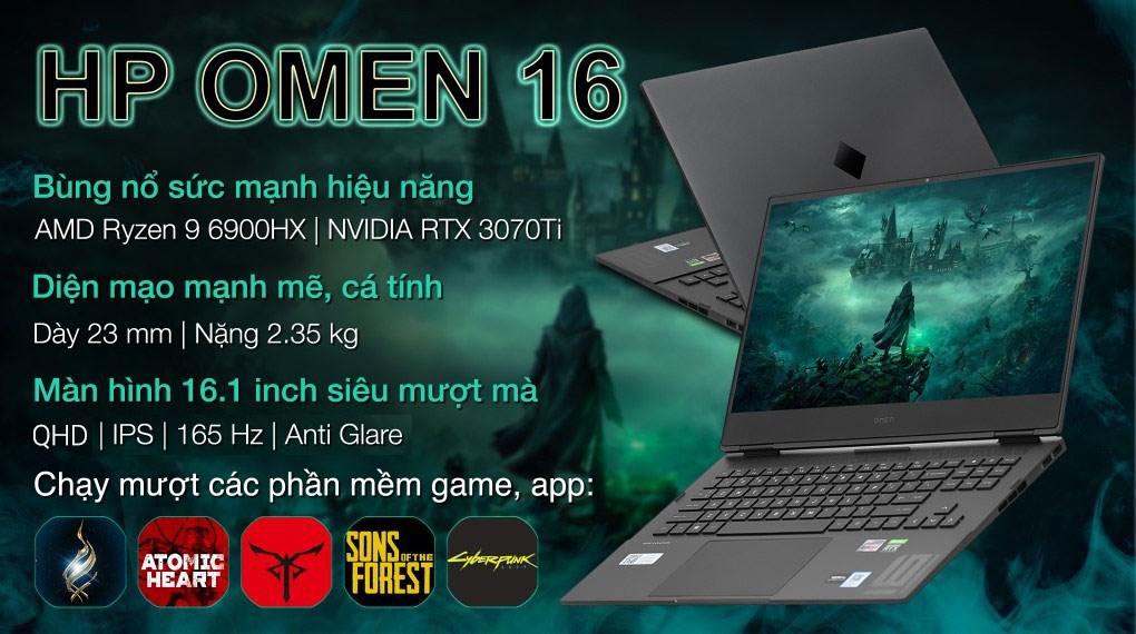 Laptop HP Omen 16 n0085AX R9 6900HX/32GB/1TB SSD/8GB RTX3070Ti/165Hz/Win11 (7C144PA)