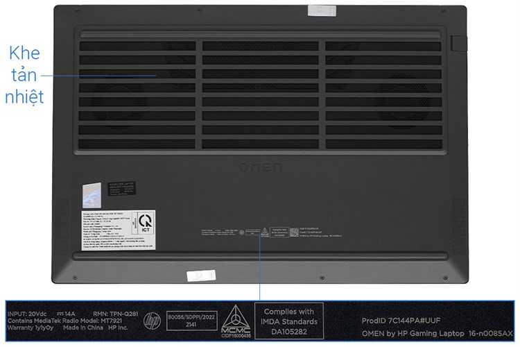 Laptop HP Gaming Omen 16 n0085AX R9 6900HX/32GB/1TB SSD/8GB RTX3070Ti/165Hz/Win11 (7C144PA) Màu Đen