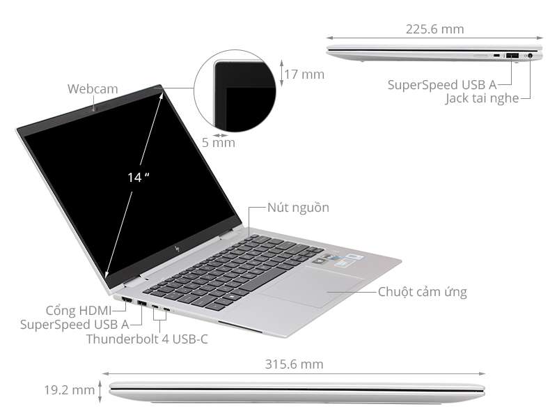 HP Elitebook X360 1040 G9 i7 1255U/16GB/512GB/Win11 Pro (6Z982PA)