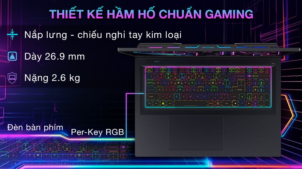 Laptop Acer Predator Helios PH16 71 94N1 i9 13900HX/32GB/2TB/12GB RTX4080/240Hz/Win11 (NH.QJSSV.002)