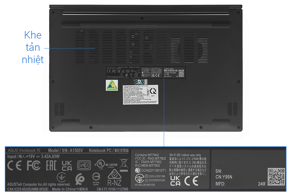 Laptop Asus Vivobook 15 OLED A1505VA i5 13500H/8GB/512GB/Win11 (L1052W) Màu Đen