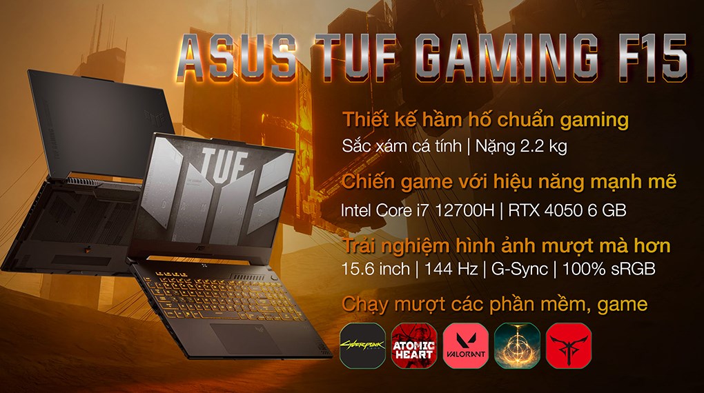 Laptop Asus TUF Gaming F15 FX507ZU4 i7 (LP520W) - Chính hãng, trả góp