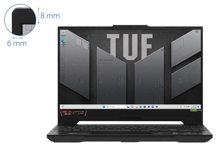 Laptop Asus TUF Gaming F15 FX507ZU4 i7 12700H/8GB/512GB/6GB RTX4050/144Hz/Win11 (LP520W) Màu Xám