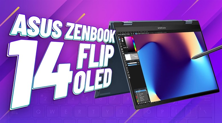 Laptop Asus Zenbook 14 Flip OLED UP3404VA i7 1360P/16GB/512GB/Touch/Pen/Cáp/Túi/Win11 (KN039W)
