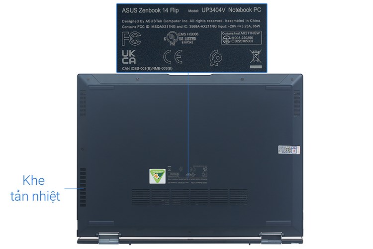 Laptop Asus Zenbook 14 Flip OLED UP3404VA i7 1360P/16GB/512GB/Touch/Pen/Cáp/Túi/Win11 (KN039W) Màu Xanh