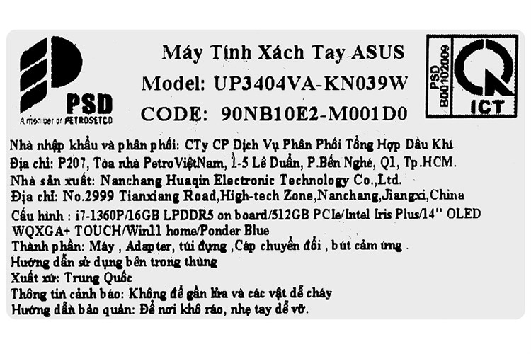 Laptop Asus Zenbook 14 Flip OLED UP3404VA i7 1360P/16GB/512GB/Touch/Pen/Cáp/Túi/Win11 (KN039W) Màu Xanh