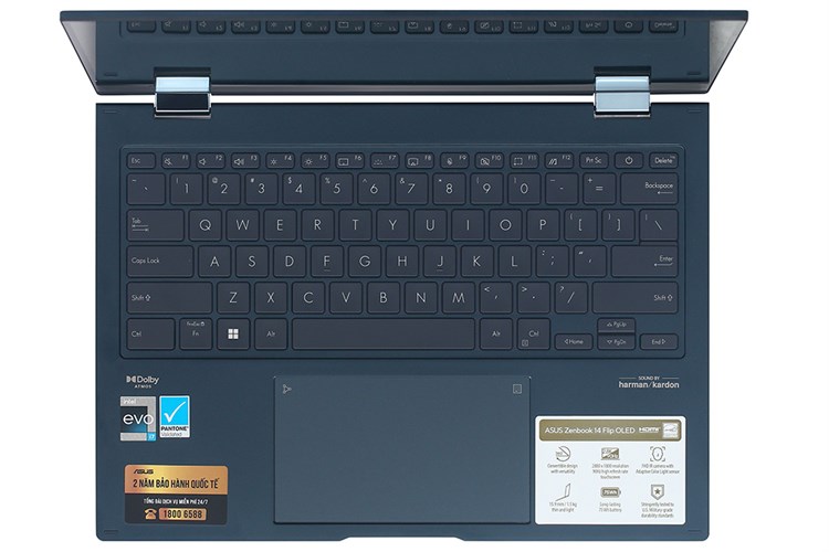 Laptop Asus Zenbook 14 Flip OLED UP3404VA i7 1360P/16GB/512GB/Touch/Pen/Cáp/Túi/Win11 (KN039W) Màu Xanh
