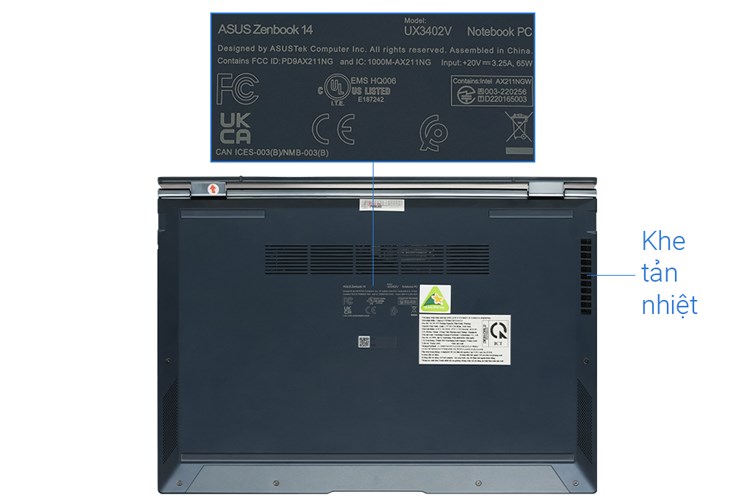 Laptop Asus Zenbook 14 OLED UX3402VA i5 1340P/16GB/512GB/Cáp/Túi/Win11 (KM085W) Màu Xanh