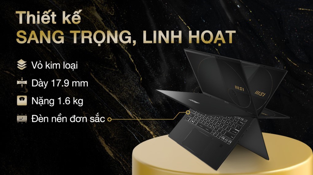 Laptop MSI Summit E14 Flip Evo A12MT i7 1280P/16GB/512GB/Touch/Pen/Túi/Win11 (210VN)