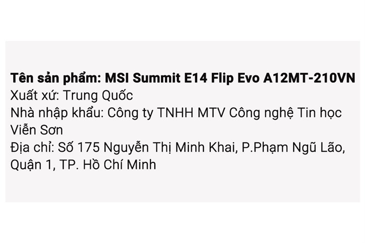 Laptop MSI Summit E14 Flip Evo A12MT i7 1280P/16GB/512GB/Touch/Pen/Túi/Win11 (210VN) Màu Đen