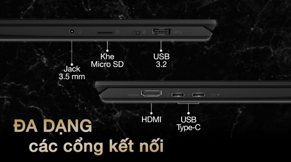 laptop MSI Summit E14 Flip Evo A12MT i7 1280P (210VN) - Cổng kết nối