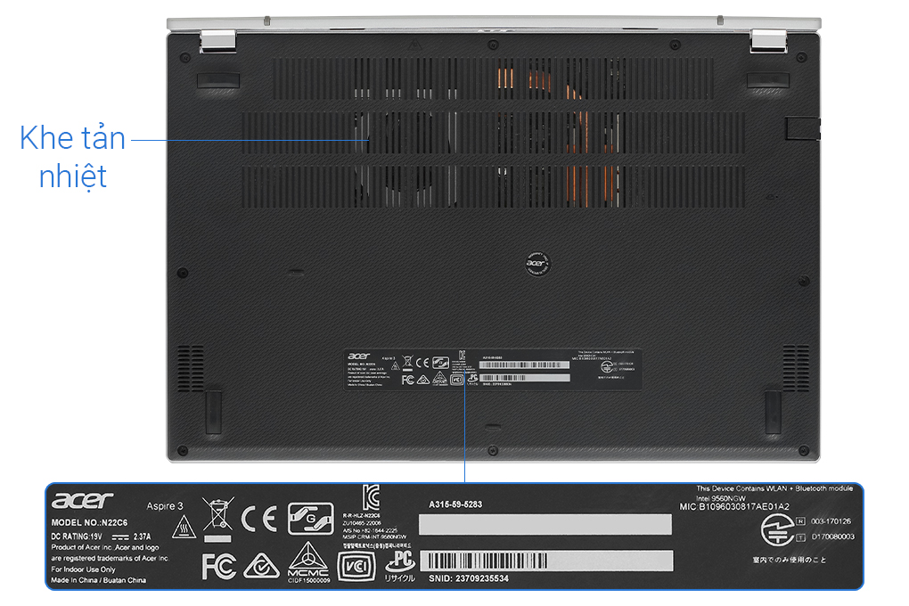 Laptop Acer Aspire 3 A315 59 5283 - NX.K6TSV.00B (i5 1235U, 8GB, 512GB, Full HD, Win11) Màu Bạc