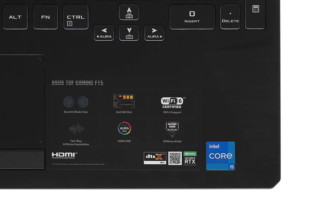 Laptop Asus TUF Gaming F15 FX506HF i5 11400H/8GB/512GB/4GB RTX2050/144Hz/Win11 (HN014W) Màu Đen