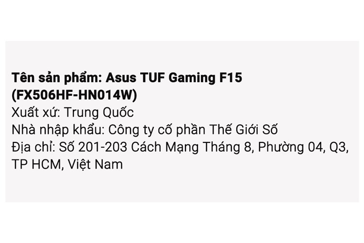 Laptop Asus TUF Gaming F15 FX506HF i5 11400H/8GB/512GB/4GB RTX2050/144Hz/Win11 (HN014W) Màu Đen