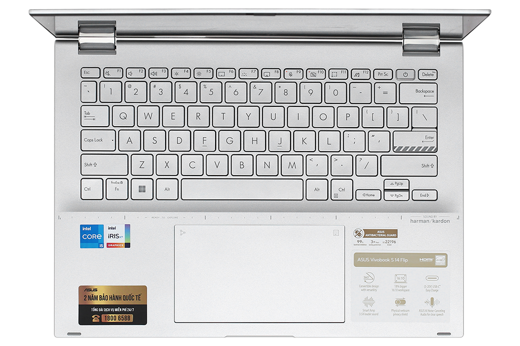 Laptop Asus Vivobook S 14 Flip TP3402VA i5 13500H/16GB/512GB/Win11 (LZ031W) Màu Bạc