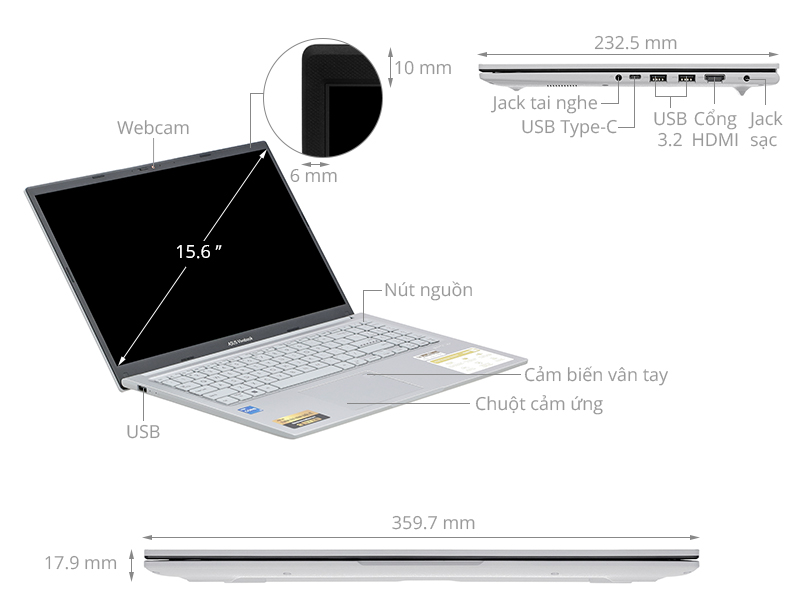 Asus Vivobook 15 X1504VA i7 1355U/16GB/512GB/Win11 (NJ023W)