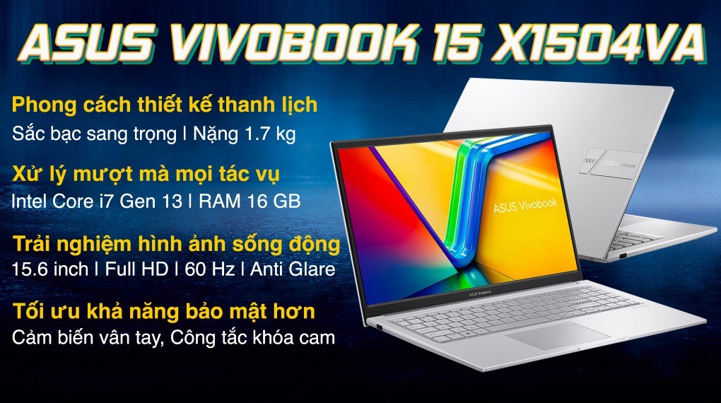 Laptop Asus Vivobook 15 X1504VA i7 1355U/16GB/512GB/Win11 (NJ023W)
