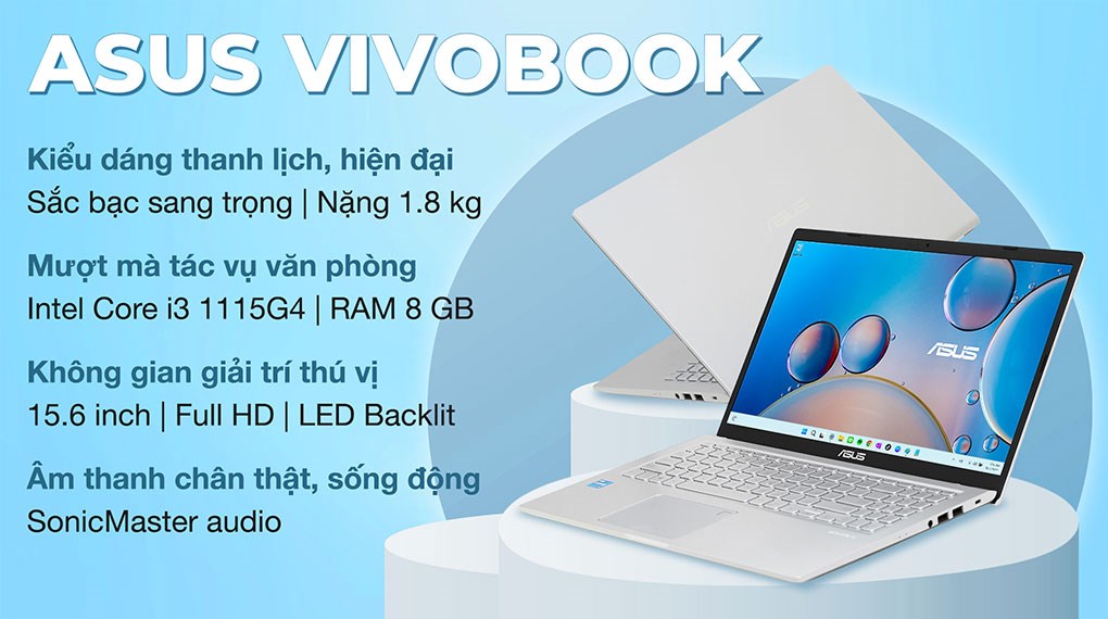 Laptop Asus Vivobook X515EA i3 1115G4/8GB/512GB/Win11 (EJ3948W)