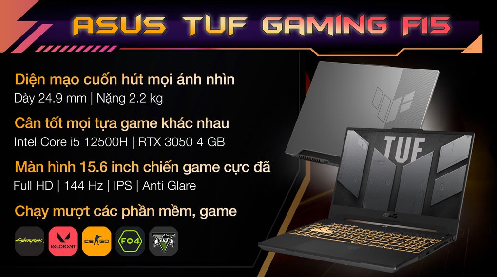 Laptop Asus TUF Gaming F FXZC4 i5 HNW   Chính hãng, trả góp